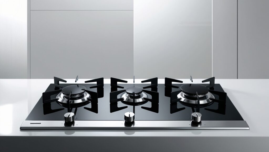 3 burner gas stove glass top