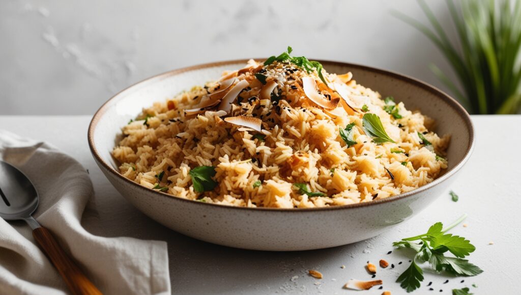 Coconut Brown Rice In Rice Cooker