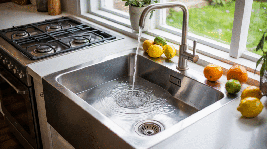 Kitchen With Sink And Stove